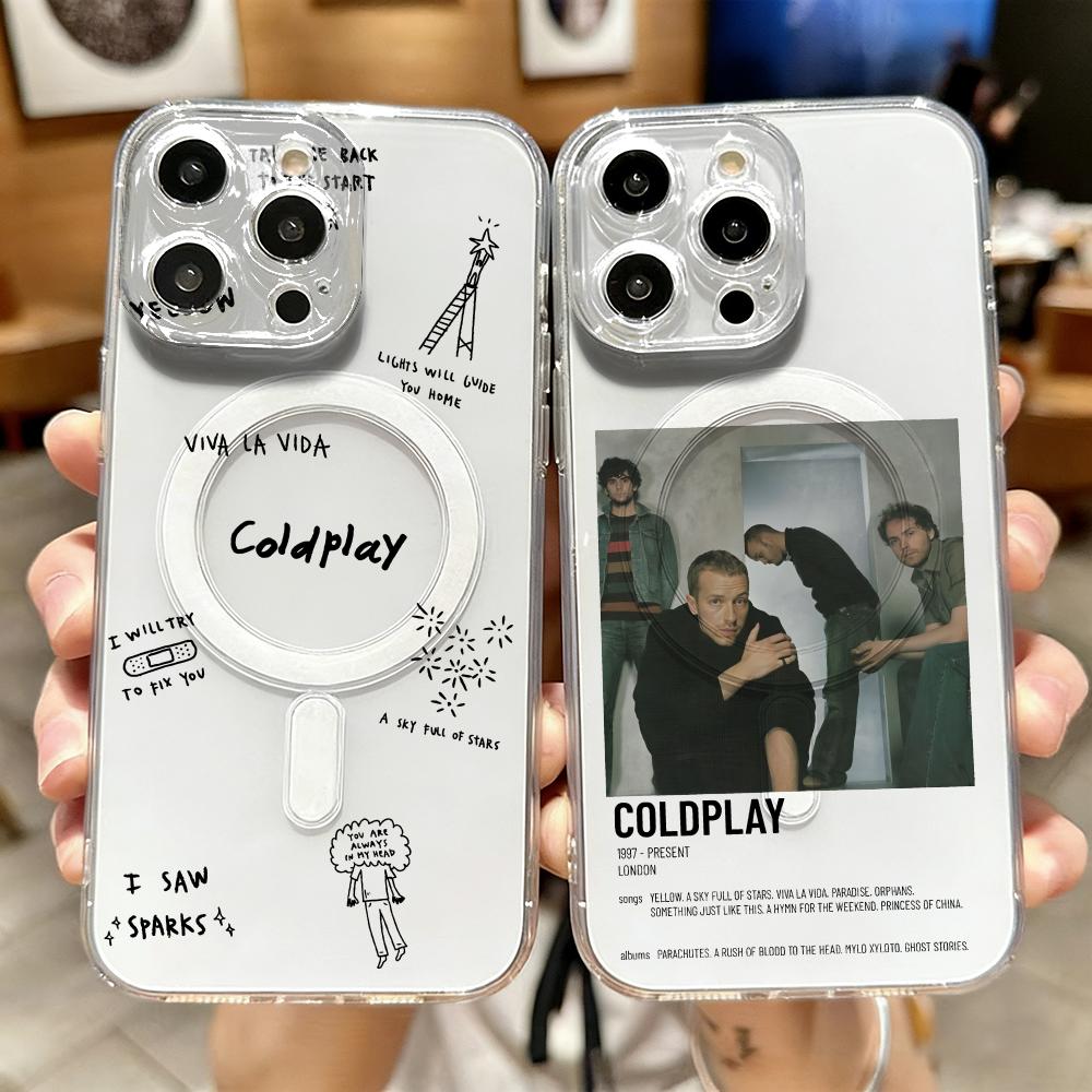 Phone Cases For Iphone 16 - Coque de téléphone magnétique transparente C-Coldplay